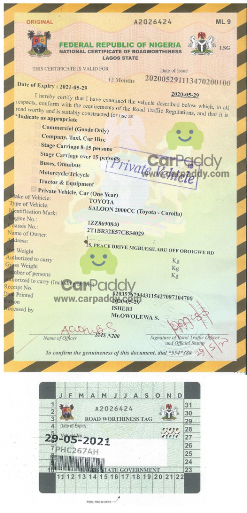 What is Road Worthiness Certificate and how does it look like ...